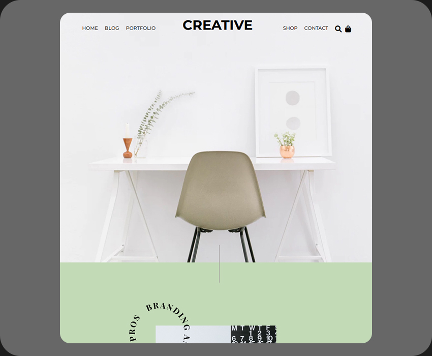 Screen-shot of design conversion project, CREATIVE